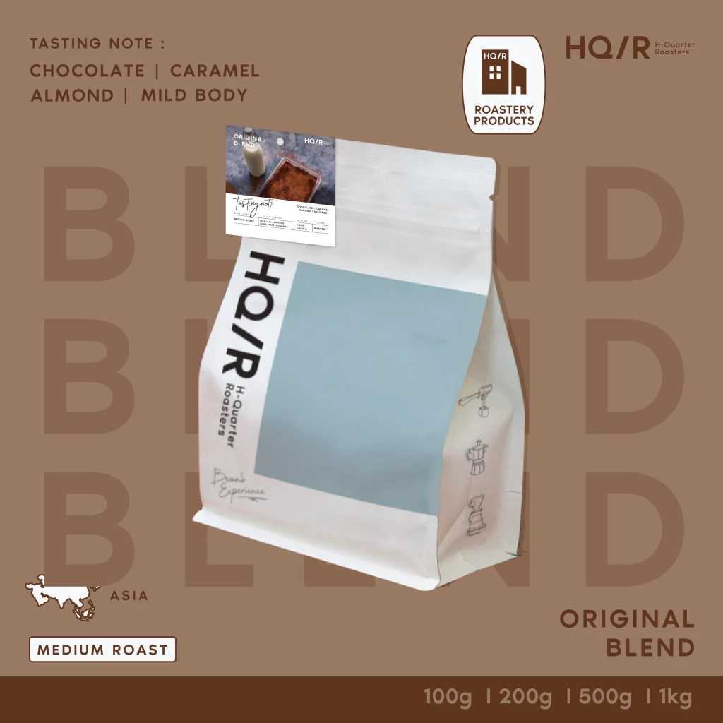 HQ/R เมล็ดกาแฟคั่วกลาง Original Blend