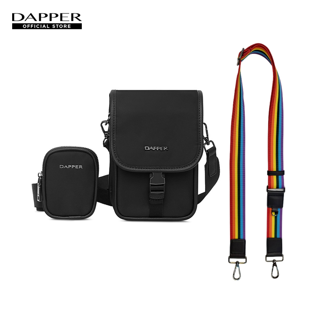 DAPPER กระเป๋าสะพายข้าง Nylon Crossbody Bag + Mini Pouch สีดำ (BY7/BK/1027PN)