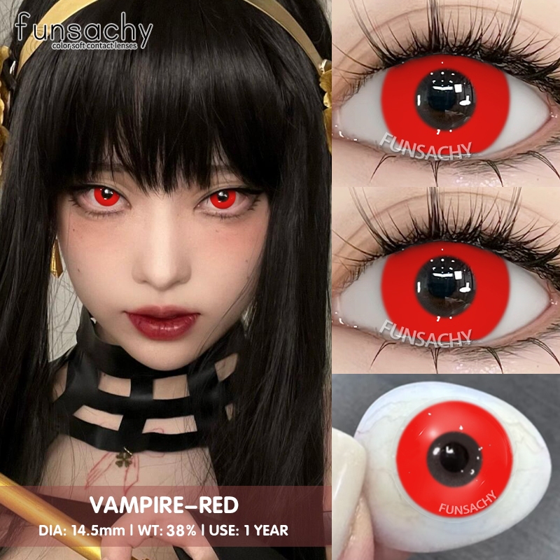 {COD}คอนแทคเลนส์สีคอสเพลย์ Funsachy 1คู่ 14.5mm สีดำ เลนส์สีขาว คอนแทคเลนส์สีแฟชั่น ปาร์ตี้คาร์นิวัล - รูปที่ 4
