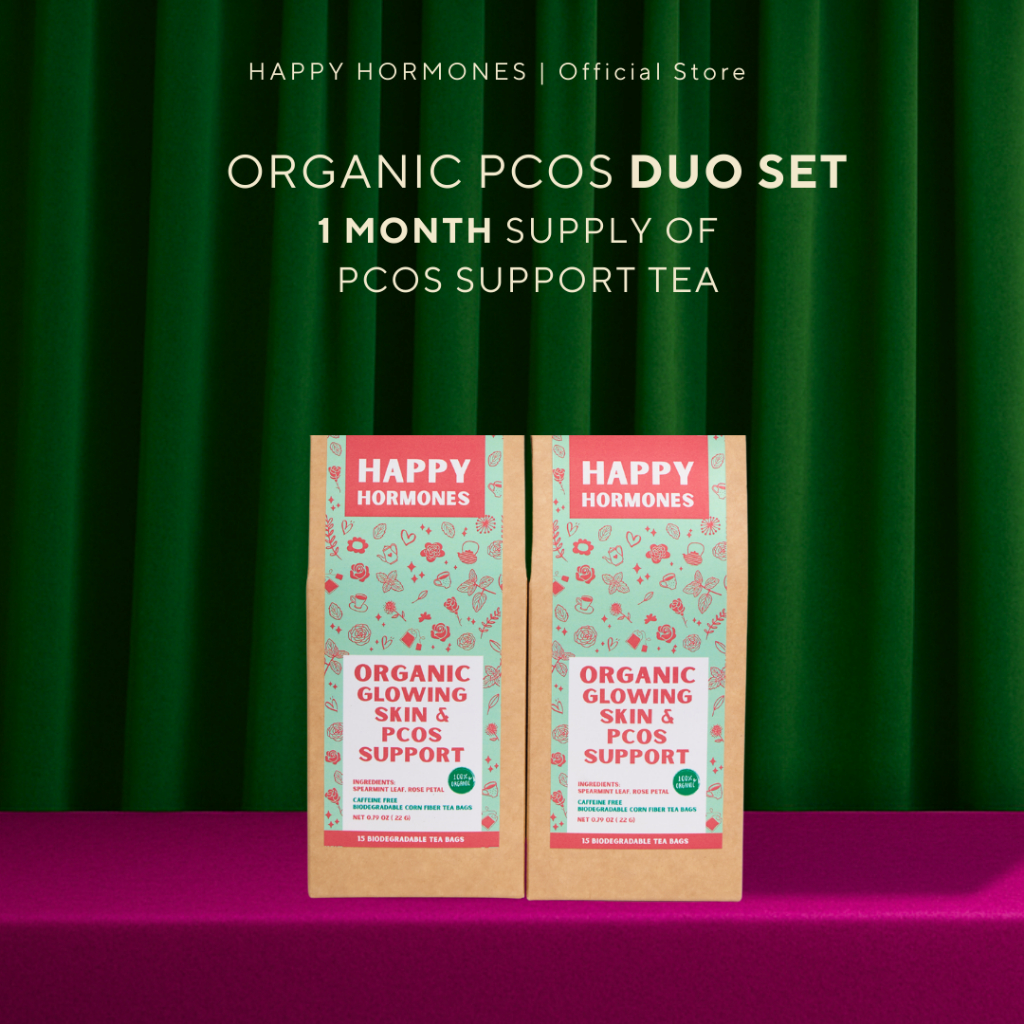 Organic PCOS Support Duo Set ชาสเปียร์มิ้นท์ออแกนิคผสมกลีบกุหลาบ เซ็ตคู่