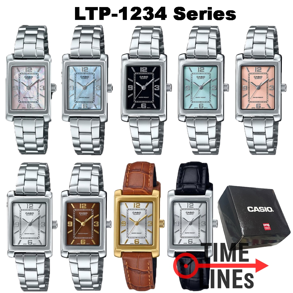 !!ประกัน1ปีและกล่อง CMG!! CASIO รุ่น LTP-1234DD LTP-1234DS นาฬิกาผู้หญิง ทรงสี่เหลี่ยม LTP1234 LTP-1
