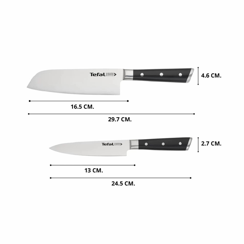 Tefal CW ชุดเซ็ตมีดพลังน้ำแข็ง รุ่น K232S224 ICE FORCE 2 ชิ้น มีดซันโตกุ 16.5 ซม.+ มีดปอก 13 ซม.