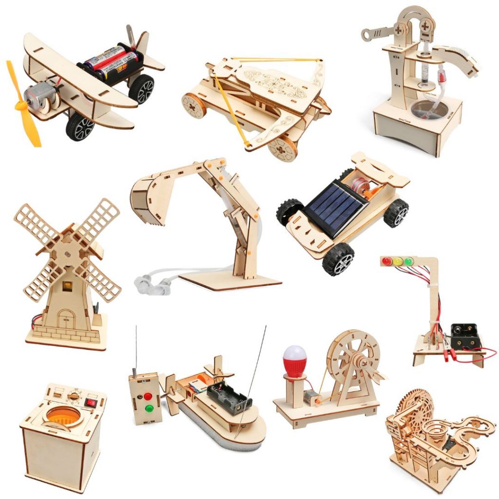 ชุดทดลองวิทยาศาสตร์ DIY สิ่งประดิษฐ์จำลอง ของเล่นไม้ ตัวต่อวิทย์ ของเล่น STEAM เข้าจำลองวิทย์ เสริมการเรียนรู้