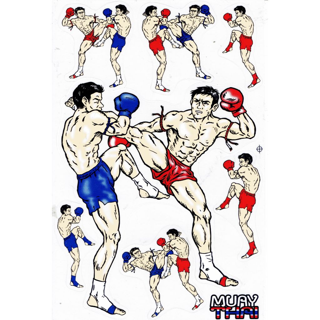 สติกเกอร์มวยไทย สติกเกอร์แต่งรถ ติดรถยนต์ รถมอเตอร์ไซค์ Thai-Boxen kick boxing Sponsor Racing Stickers Size27X18cm ST255