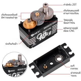 (สินค้าในไทย)9imod HV Servo เซอร์โวไร้แปรงถ่าน 40KG อลูมิเนียมอัลลอยด์กรณีกันน้ําเกียร์โลหะดิจิตอล HV Servo