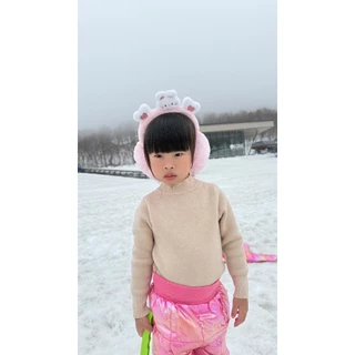 เสื้อสเวตเตอร์คอปีนบุขนมิ้งสำหรับเด็ก 💖 KS8 MINI PLAIN WARM SWEATER
