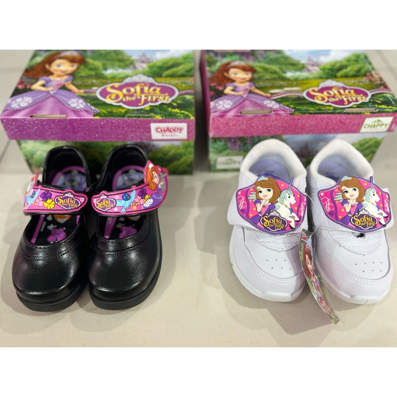 รองเท้านักเรียนหญิง-พละ เด็กเล็ก มีไฟกระพริบได้ Sofia (Chappy)