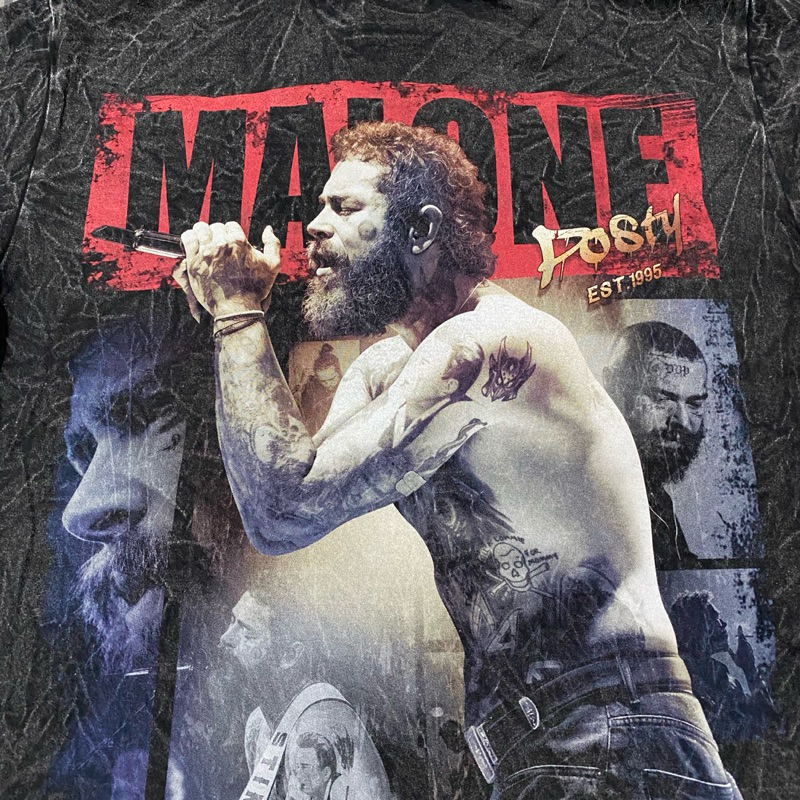 เสื้อผ้าฟอก-ผ้าดำ Posty ฟอนต์ควัน(เรืองแสง)ป้ายRockTees รูปที่ 8
