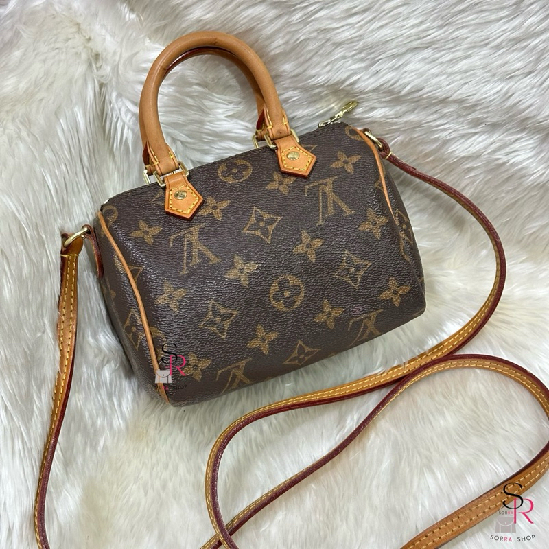 ✅ พร้อมส่ง 🪵 กระเป๋า LV Speedy Nano 16 cm ลายโมโนแกรม (มือสอง งานตู้ลุ้น)