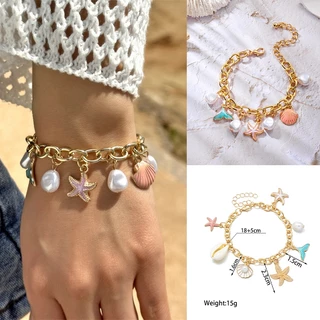 สร้อยข้อมือ เครื่องประดับแฟชั่นผู้หญิง Bracelet cute สไตล์เกาหลี สำหรับผู้หญิง ไปเที่ยวทะเล#SL