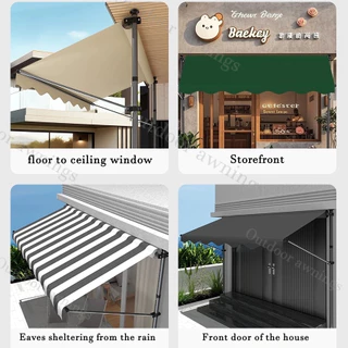 Outdoor awnings กันสาดตั้งตรง กันสาดพับเก็บได้ แนวตั้งปรับได้ ติดง่ายไม่ต้องเจาะผนัง กันสาดระเบียงบ้าน คอนโด