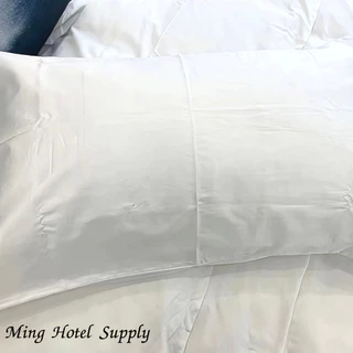 ปลอกหมอนสีขาวล้วน และ สีขาวลายริ้ว Cotton100% ทอ 300 เส้น เกรดโรงแรม