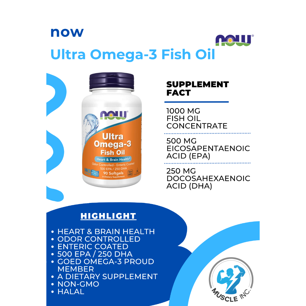 NOW- Ultra Omega-3 Fish Oil 180softgels พร้อมส่ง!!