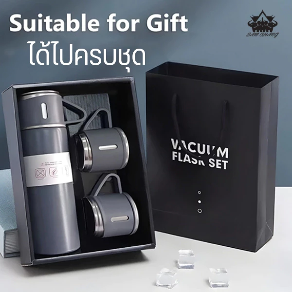 ชุดเซ็ทแก้วน้ำ กระบอกน้ำ 500 ml กระบอกเก็บอุณหภูมิ กระบอกน้ำสแตนเลส เกรด304 ชุดGift Set มีให้เลือกทั้่งหมด 6 สี