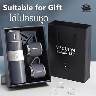 ชุดเซ็ทแก้วน้ำ กระบอกน้ำ 500 ml กระบอกเก็บอุณหภูมิ กระบอกน้ำสแตนเลส เกรด304 ชุดGift Set มีให้เลือกทั้่งหมด 6 สี