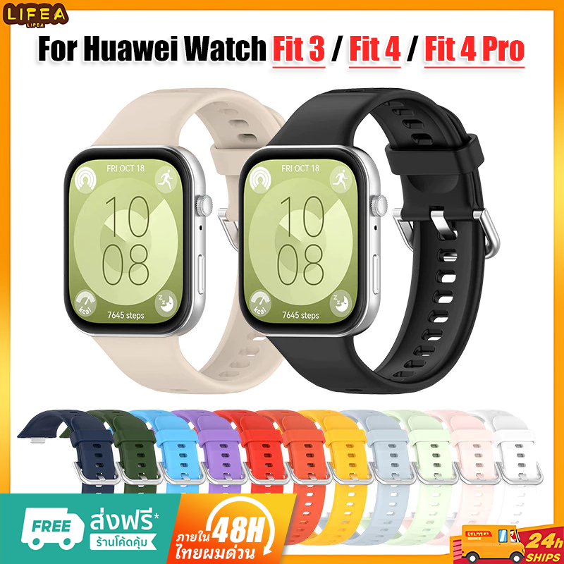 สายซิลิโคนอ ่ อนนุ ่ มสําหรับ Huawei Watch Fit 3 / Fit 4 / Fit 4 Pro สายรัดข ้ อมือกีฬาสร ้ อยข ้ อมือสําหรับ สาย