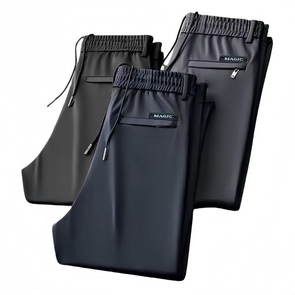 #074#M-5XL#พร้อมส่ง#กางเกงลำลองกางเกงแฟชั่นผู้ชายขายาวงานป้ายมีซิปหลังเอวยางยืดแฟชั่นรุ่นใหม่เนื้อผ้าใส่สบาย