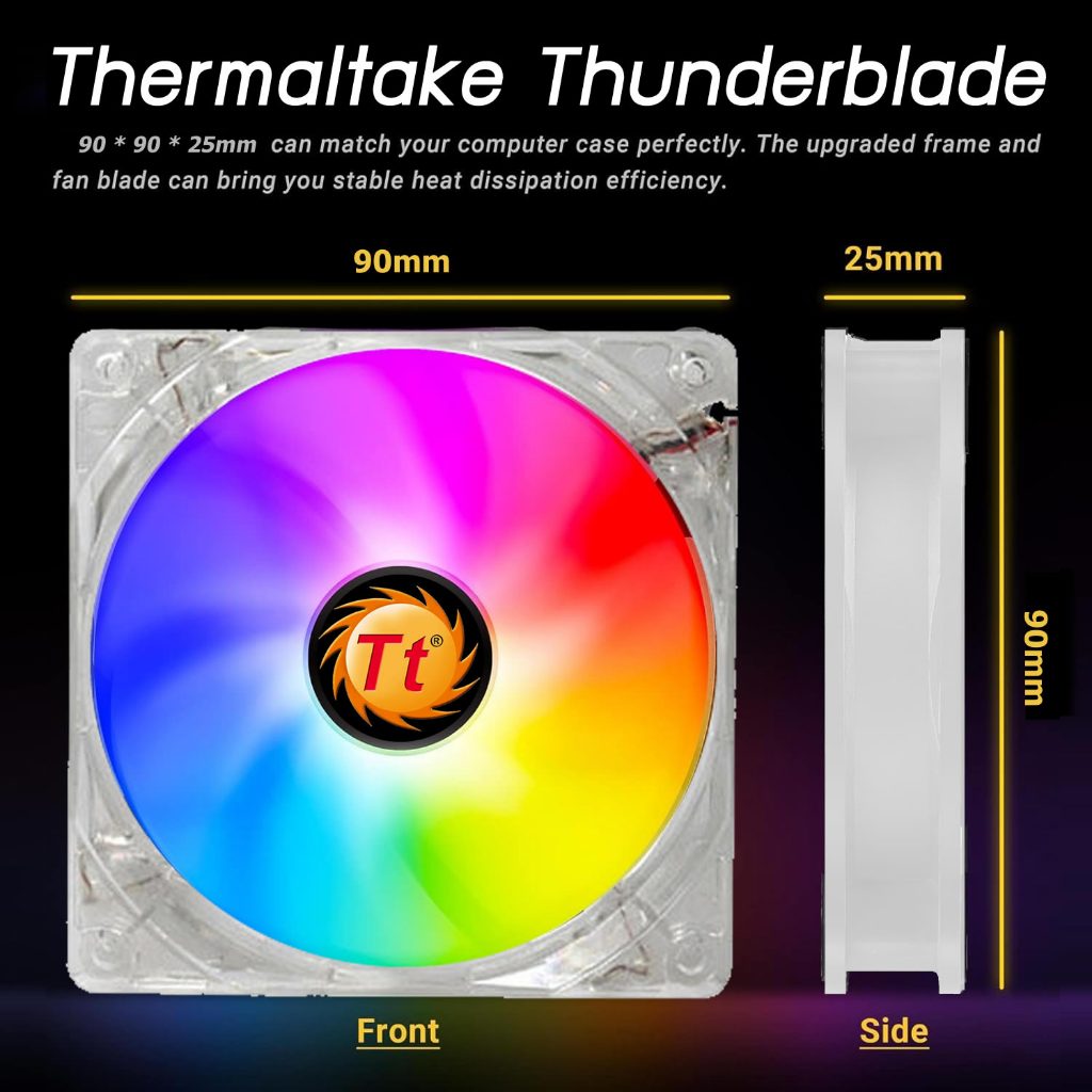 พัดลมคอม Thermaltake Thunderblade RGB LED DC Fan