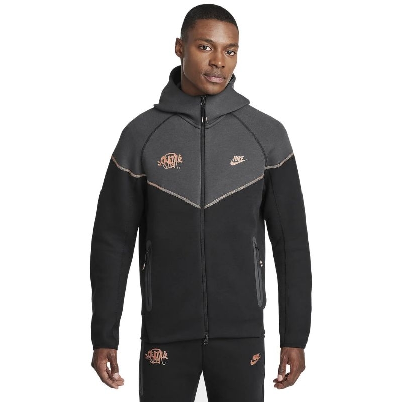 Black/Bronze Central Cee Syna World X Nike Tech Fleece Zip-Up Hoodie