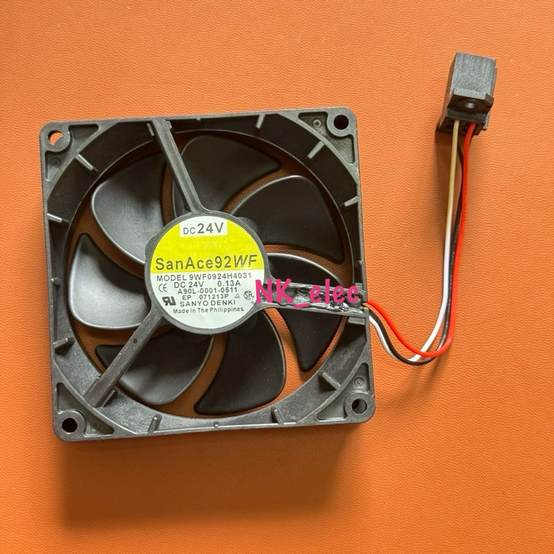 9WF0924H4031 พัดลม 90x90x25mm 24VDC 0.13A 3สาย แจ็คพิเศษ พร้อมส่ง🇹🇭