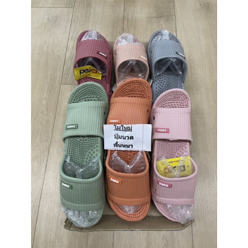 สวมปุ่มนวด PK519A(ยกแพ๊ค) คละเบอร์คละสี36-41