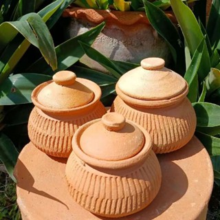 หม้อดินเผา หม้อทับเกลือ หม้ออบสมุนไพร 1 แถม 1