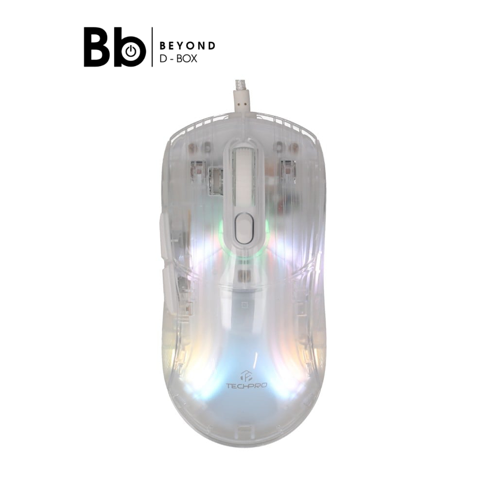 เมาส์เกมมิ่ง TECHPRO RGB X400 Transparent by BB Beyond D-Box