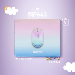 NUBWO แผ่นรองเมาส์ รุ่น NP643 มีให้เลือกหลากหลายสไตล์ Size S ขนาด 300 x 250 หนา 3mm. มี Anti-Slip ช่วยให้ยึดติดโต๊ะได้ดี