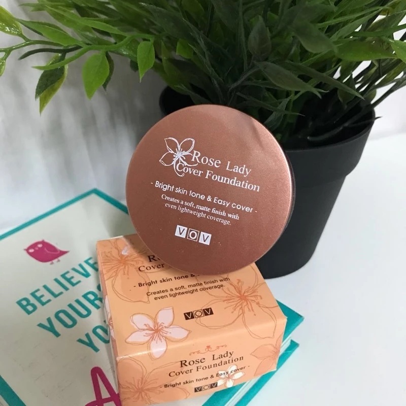 VOV rose lady cover foundation รองพื้นเนื้อครีม แมททื ปกปิดดี กลมกลืนกับผิว กันเหงื่อ ติดทนนาน