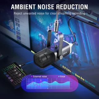 FIFINE AM8 RGB ไมค์ Dynamic XLR/USB สำหรับพอดแคสต์ ไลฟ์สด เสียงคม ประกันศูนย์ไทย 1 ปี [ส่งด่วนกรุงเทพฯ]