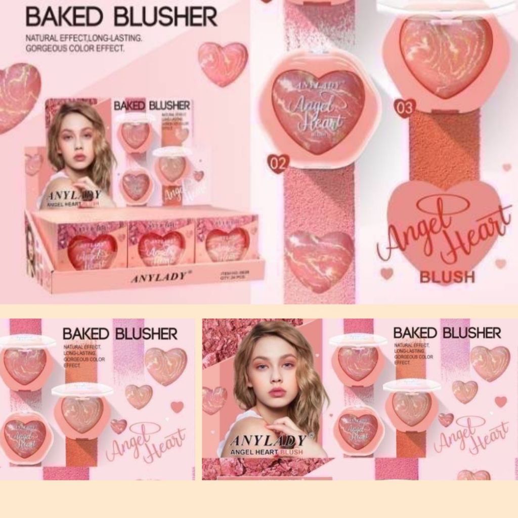 บลัชออน เนื้อคุกกี้ ANYLADY Angel Heart Blush Baked Blusher