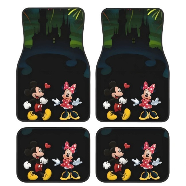 พรมปูพื้นรถยนต์ 4pcs ลายการ์ตูน นุ่มสบายไม่ลื่น สำหรับรถเก๋งรถกระบะ เสื่อวางเท้า - รูปที่ 2