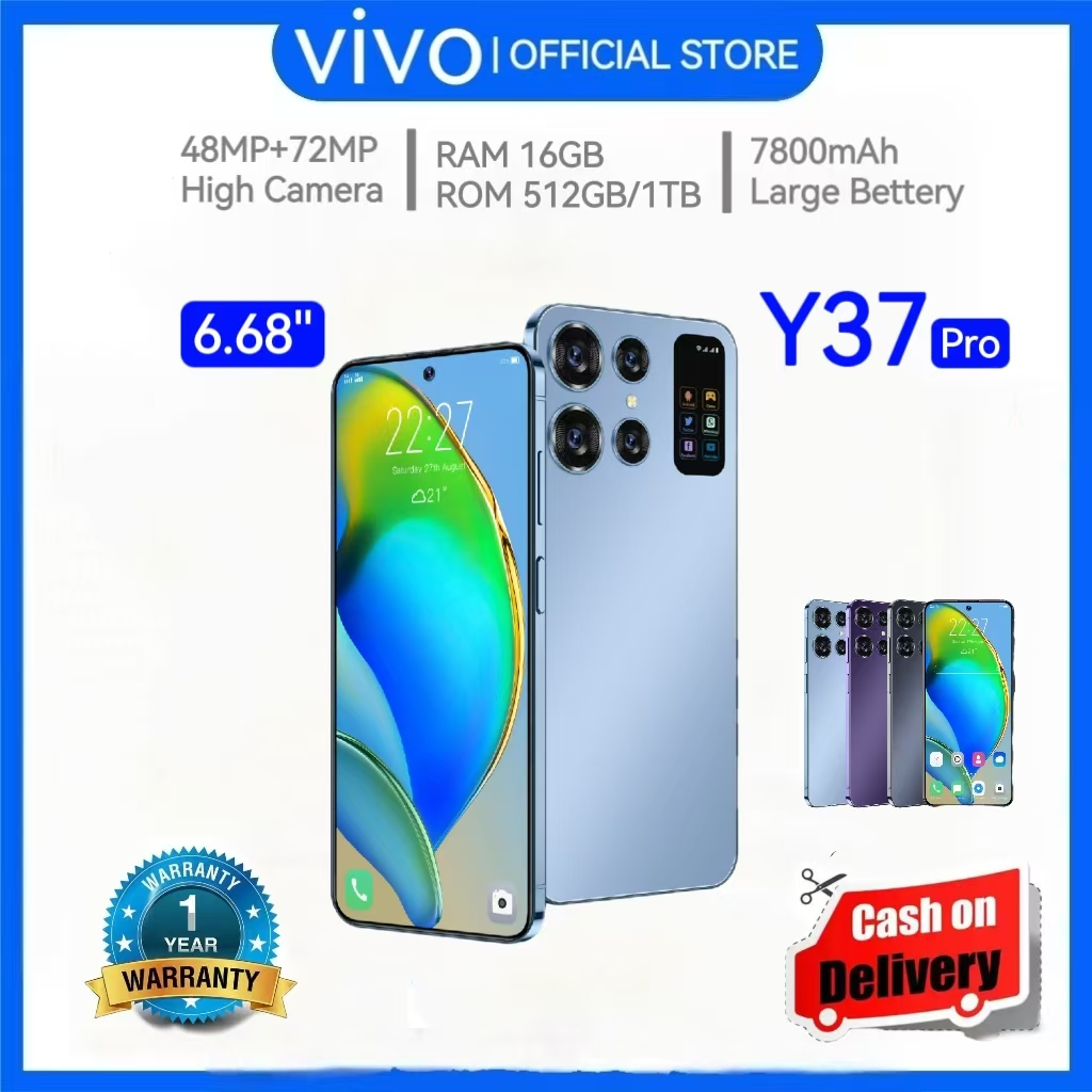 🔥รับประกันร้าน 1 ปี VIVO Y37 Pro 5G โทรศัพท์มือถือจีน ราคาถูก🔥6.68นิ้ว รองรับ 2 ซิม 16GB+256/512GB 7