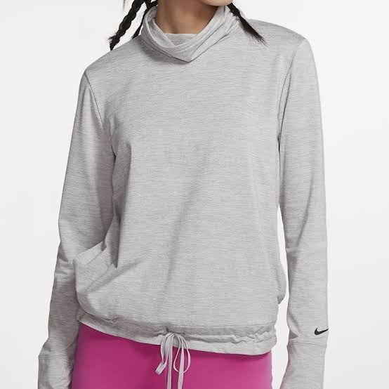 เสื้อแขนยาวคอเต่า Nike Wmns Funnel-neck Yoga Top ของแท้ 100% (CJ0154-059) ลิขสิทธิ์แท้ Nike เสื้อแขน