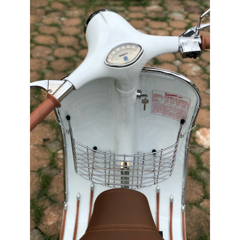 ตระกร้าชุบโครเมี่ยม สำหรับ เวสป้า64 Super Sprint Ss GS