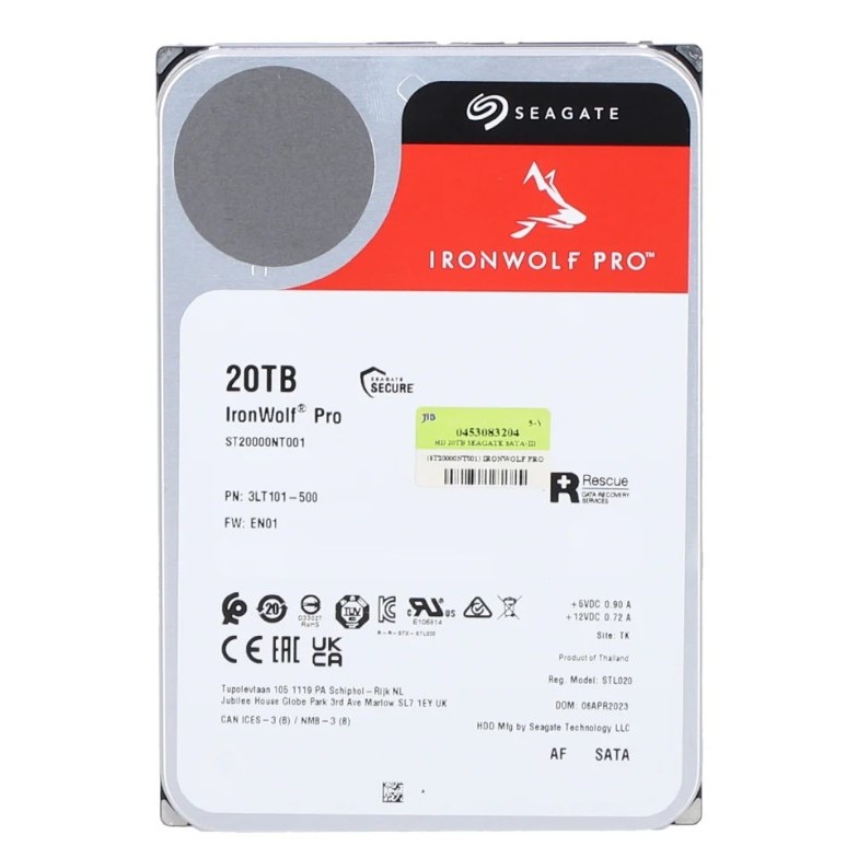SEAGATE IRONWOLF PRO 7200RPM SATA3 20TB 3.5 INCH HDD