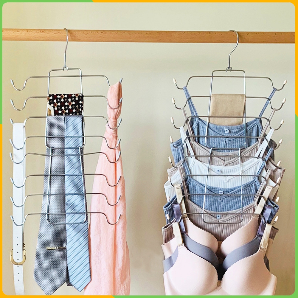 Zigma home - ไม้แขวนเสื้อ ไม้แขวนชุดชั้นใน ที่แขวนเนคไท ที่แขวนเสื้อกล้าม ไม้ตากชุดชั้นใน พับได้ ไม้แขวนอเนกประสงค์