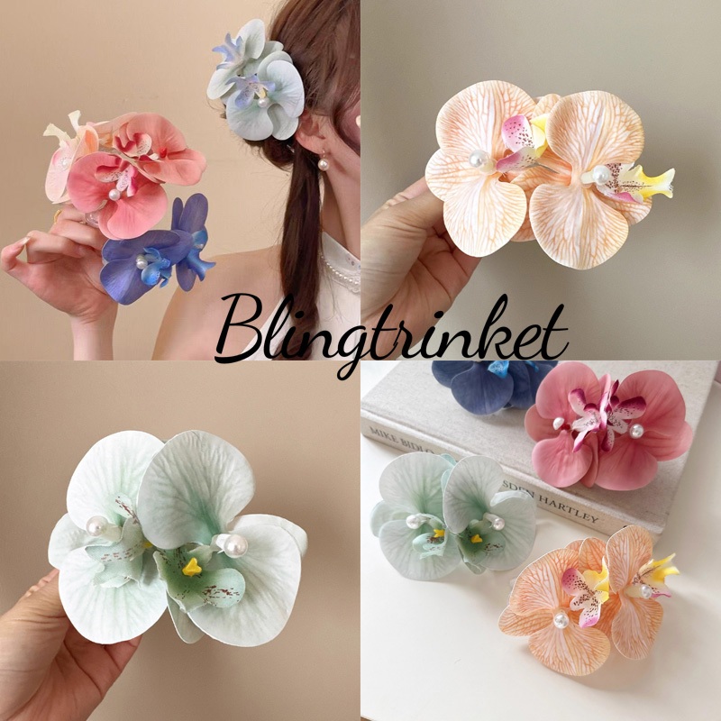 Sweet สไตล์เกาหลีกิ๊บติดผม ลายดอกไม้เครื่องประดับผม สีสันสดใส ไอริส พร้อมส่งในไทย
