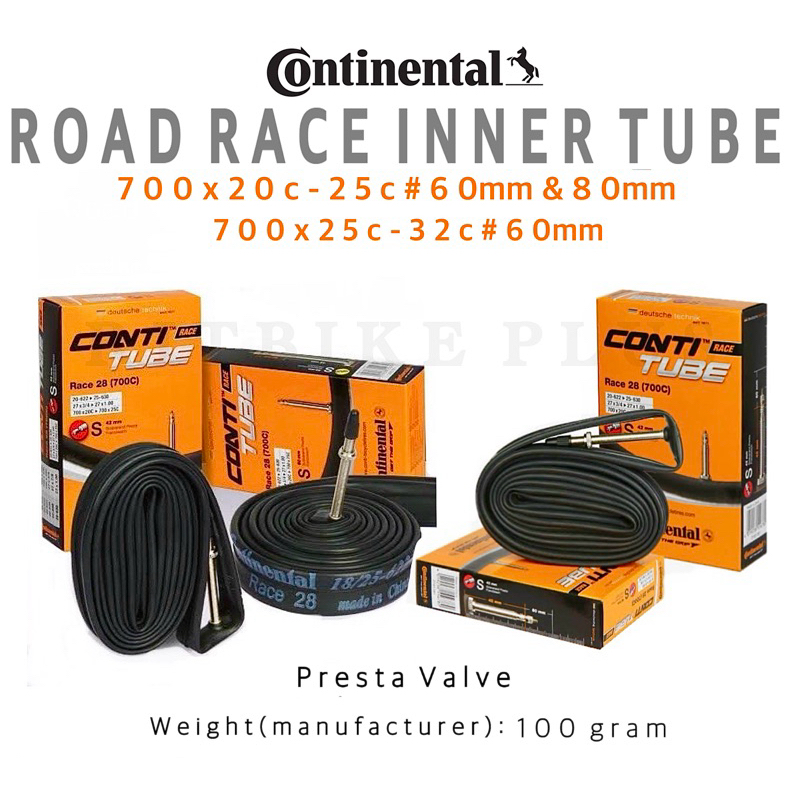 ยางในเสือหมอบ Continental Race Tube (700 x 20c-25c) (700 x 25c-32c) ของแท้บริษัท