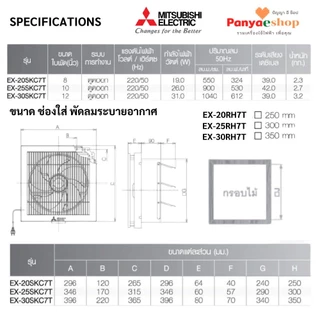 Hatari Mitsubishi Panasonic พัดลมดูด วงกบไม้เต็ง พัดลมดูดอากาศติดผนัง ปลวกไม่กิน โรงไม้ทำขายเอง