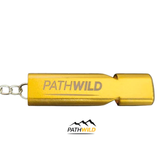 PATHWILD Aluminum Whistle พวงกุญแจนกหวีด ทรงแบน วัสดุอลูมิเนียม น้ำหนักเบามาก เหมาะพกติดตัวเพื่อใช้ยามฉุกเฉิน