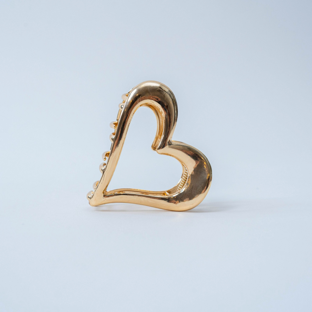 TITANIA مشبك شعر معدني Golden Heartbeat — صناعة ألمانية — صورة 3
