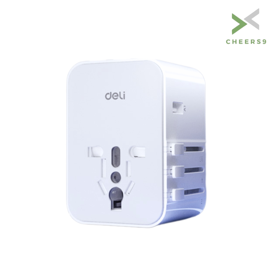 ปลั๊ก Adapter ปลั๊กแปลง หัวแปลงปลั๊กไฟ พร้อมช่อง USB Typec ชาร์จเร็ว 75w Cheers9