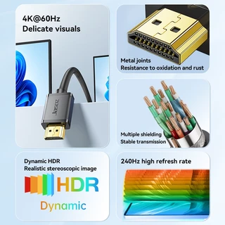 ⚡ส่งจาก กทม⚡Jasoz สาย HDMI 4K Cable ความยาว8-20m รองรับ 4K@60Hz สามารถเชื่อมต่อกับจอมอนิเตอร์และทีวี