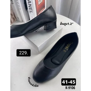 รองเท้าคัทชูถูกระเบียบ🖋️สีดำ/ขาว/ครีม:หัวตัด+หัวมนมี 36 ถึง 46 หน้ากว้างส้นสูง1"✂️
