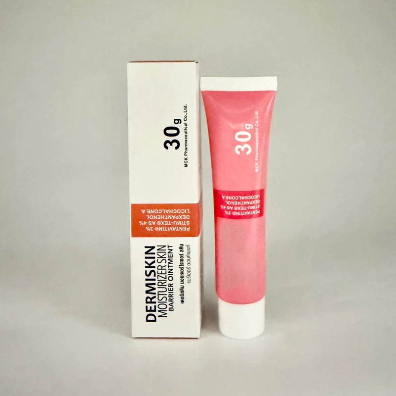 ( Dexpanzel ) Dermiskin 30g ขี้ผึ้ง ทาผดผื่นแพ้ คัน ผิวอักเสบ สูตรอ่อนโยน ปราศจากสเตียรอยด์