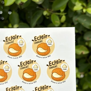 สติกเกอร์เอแคลร์ เอแคลร์ไส้ต่างๆ Eclair ฉลากสินค้าสำเร็จรูป [no.S135]