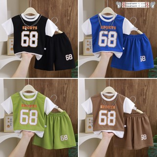 ชุกกีฬาเด็ก เสื้อแขนสั้น+กางเกงขาสั้น ผ้านิ่ม ใส่สบาย แฟชั่น…