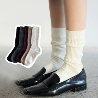 ONEIMO🍑 ถุงเท้า ผ้าฝ้าย ยืดย่นได้ ผ้าดีนิ่ม ใส่ได้ทุกลุค Ple…