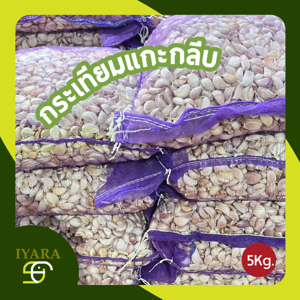 กระเทียมจีนแกะกลีบครึ่งกระสอบ คละไซส์ น้ำหนัก4.5-5กิโลกรัม